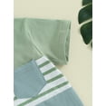 thumbnail image 6 of vera natura 2Pcs Baby Boy Summer Outfits Short Sleeve Striped Print Tops + Pocket Shorts Set Toddler Clothes, 6 of 9