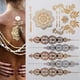 thumbnail image 1 of 10 hojas de tatuajes temporales metálicos, pegatinas de tatuaje doradas impermeables para hombros, brazos, pecho, espalda y piernas, 1 of 8