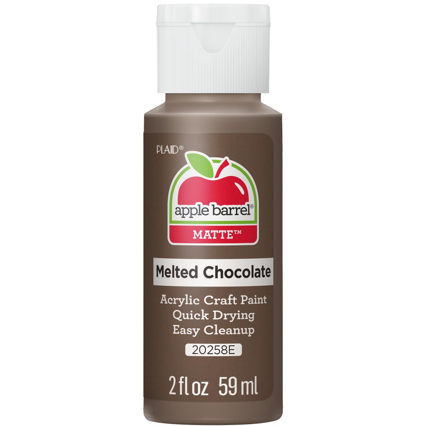 (6 pack) Apple Barrel Acrylic Craft Paint, Matte Finish, Melted Chocolate, 2 fl oz