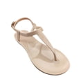 thumbnail image 3 of Womens Sandals Jelly Shoes Thong Flip Flops Flat for Ladies Slides T-Strap Jellies Slippers with Adjustable Strap Buckle Summer Beach Dressy, 39, 3 of 5