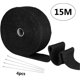 thumbnail image 1 of 15M black exhaust thermal conductive tape, motorcycle exhaust thermal insulation tape, 4 stainless steel self-locking, 1 of 4