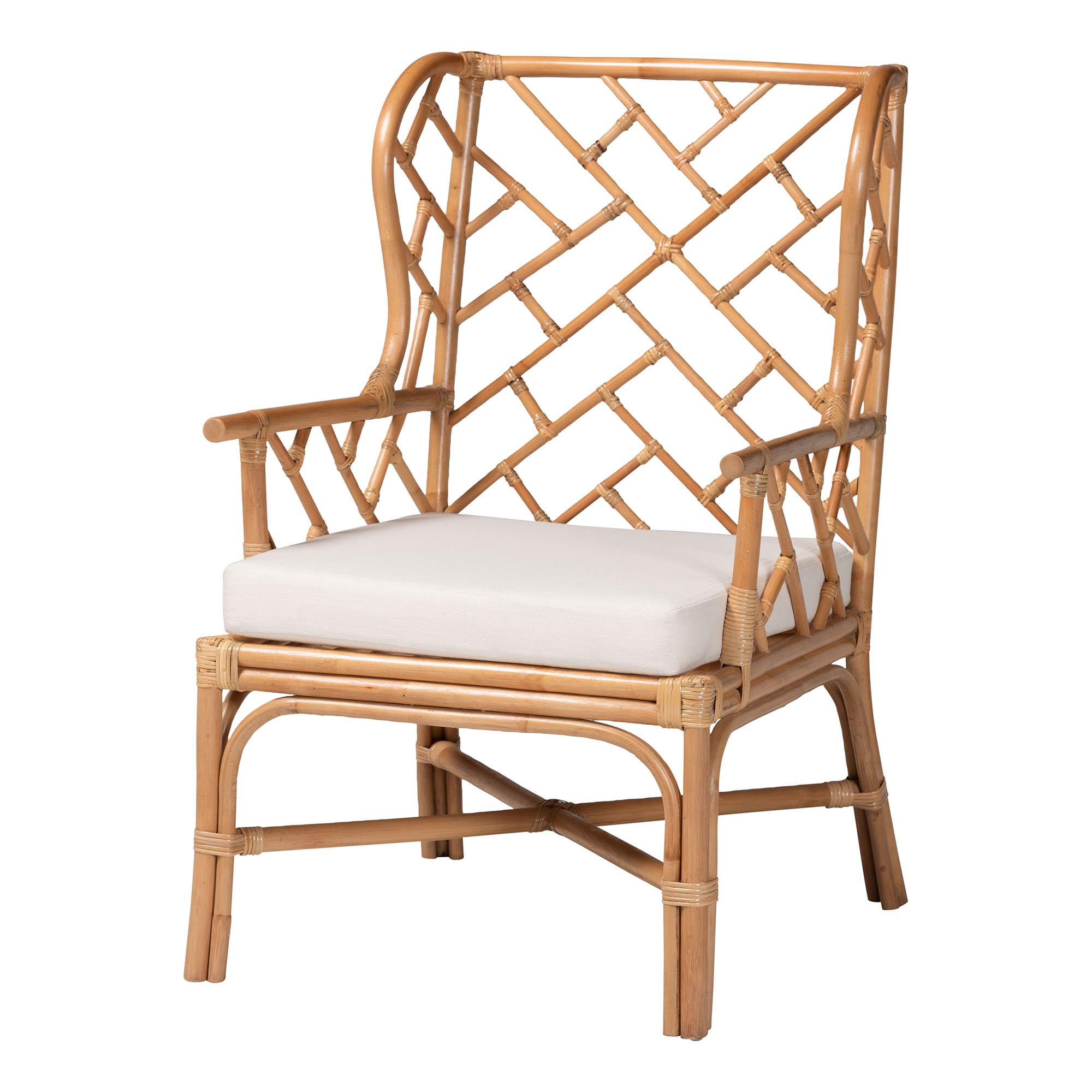 bali & pari Ray Boho Armchair, Natural Rattan