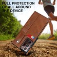 thumbnail image 5 of Dteck for Samsung Galaxy Note 20 Ultra Slim Case, Shockproof Premium PU Leather Soft TPU Business Cover with Wrist Strap Kickstand Flip Stand Protection Case, brown, 5 of 7
