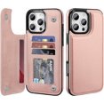thumbnail image 1 of KOMI pour iPhone 16 Pro Max Étui Mural avec Porte-Cartes, Cuir PU Premium Support Fentes pour Cartes Protection Antichoc Robuste Étui à Rabat pour Apple iPhone 16 Pro Max 6.9 Pouces, Or Rose, 1 of 5