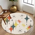 thumbnail image 2 of Round Rugs 7 Ft, Multi-Color Diamond Non Slip Area Rugs for Kitchen Bedroom Entryway, Modern Geometric Middle Century Beige Washable Carpet Runner Rug Floor Mats for Bedroom Home Decor, 2 of 8