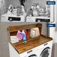 thumbnail image 3 of 2 Tier Washer Dryer Countertop with Shelf, 54x27.5 Inch Waterproof Wood Laundry Room Topper, Large Washer and Dryer Topper with Storage for Laundry Organization, Walnut, 3 of 7