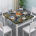 thumbnail image 3 of Square Fitted Tablecloth with Elastic Edge Featuring Tropical Leaf and Palm Inspired Prints, Waterproof Vinyl, Backed, Durable Table Cover for Indoor and Outdoor Dining, 3 of 6