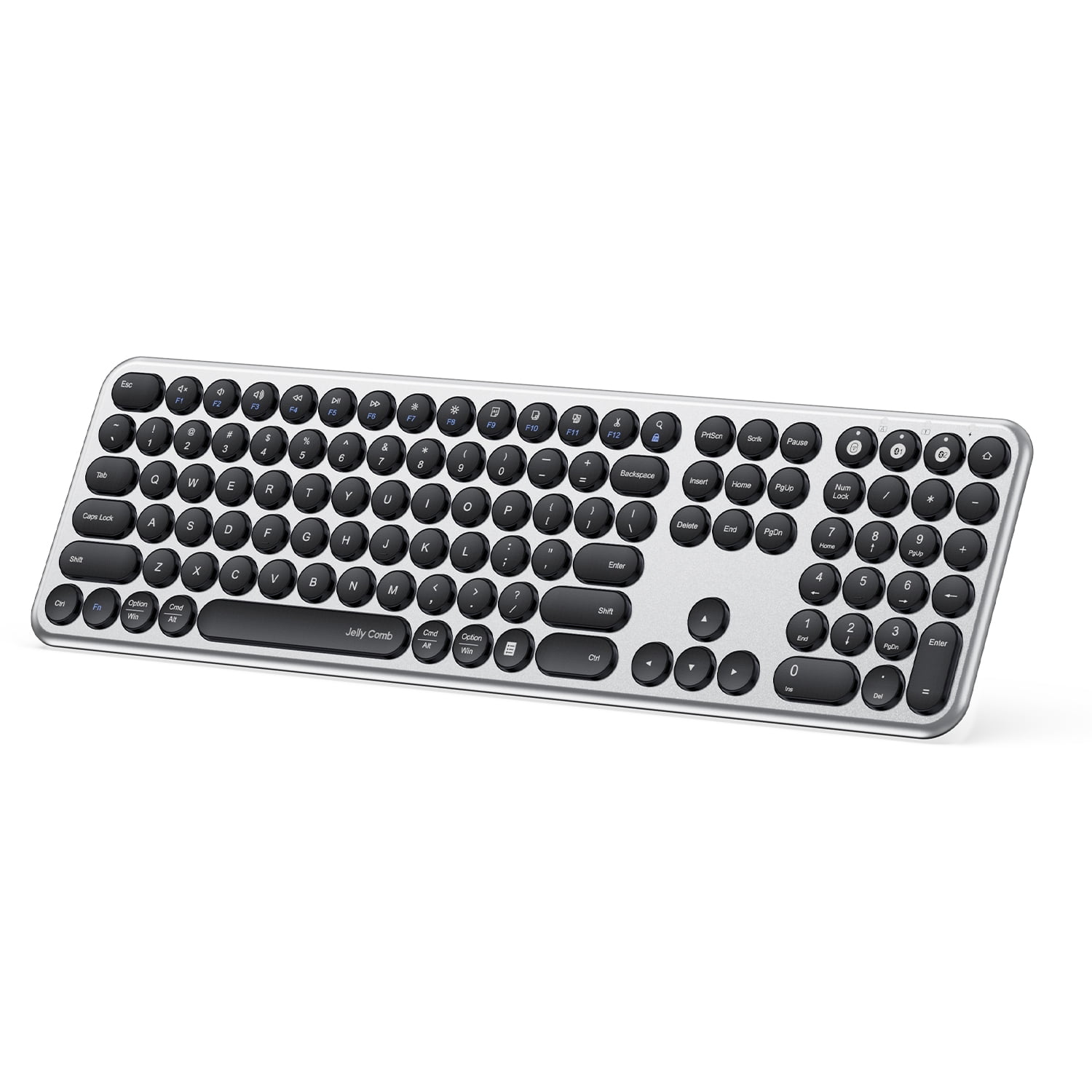 MultiDevice Bluetooth Keyboard, Jelly Comb Rechargeable Dual Mode