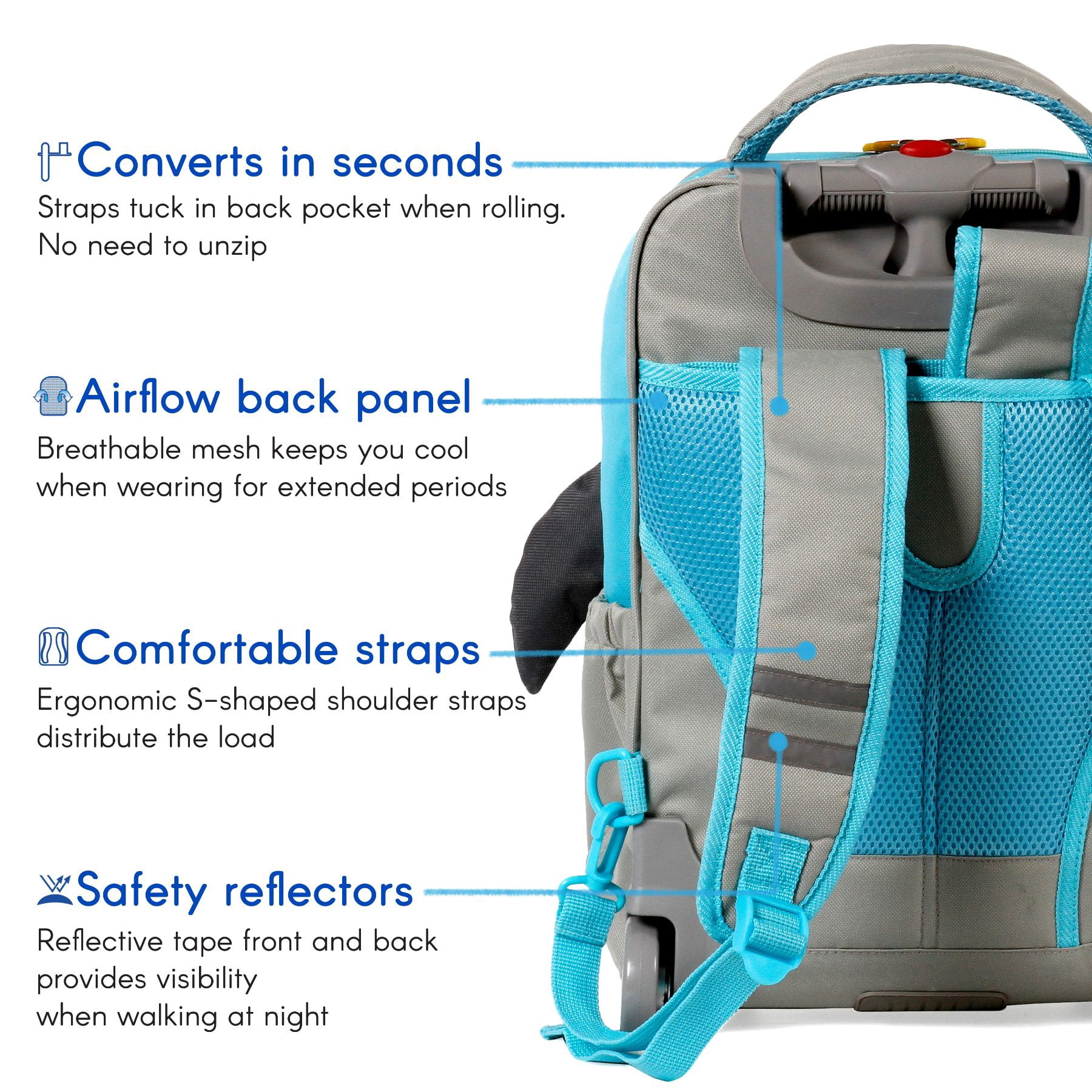TWISE Twise Side-kick Rolling Backpack, Penguin