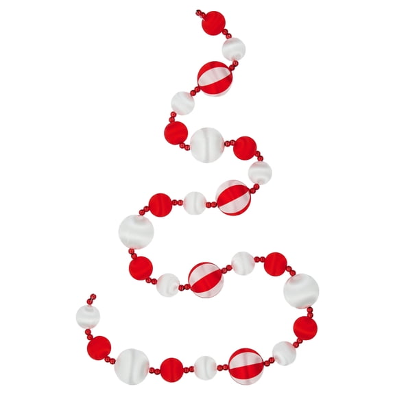 Satin Ornament Christmas Garland, Red and White, 65", by Holiday Time