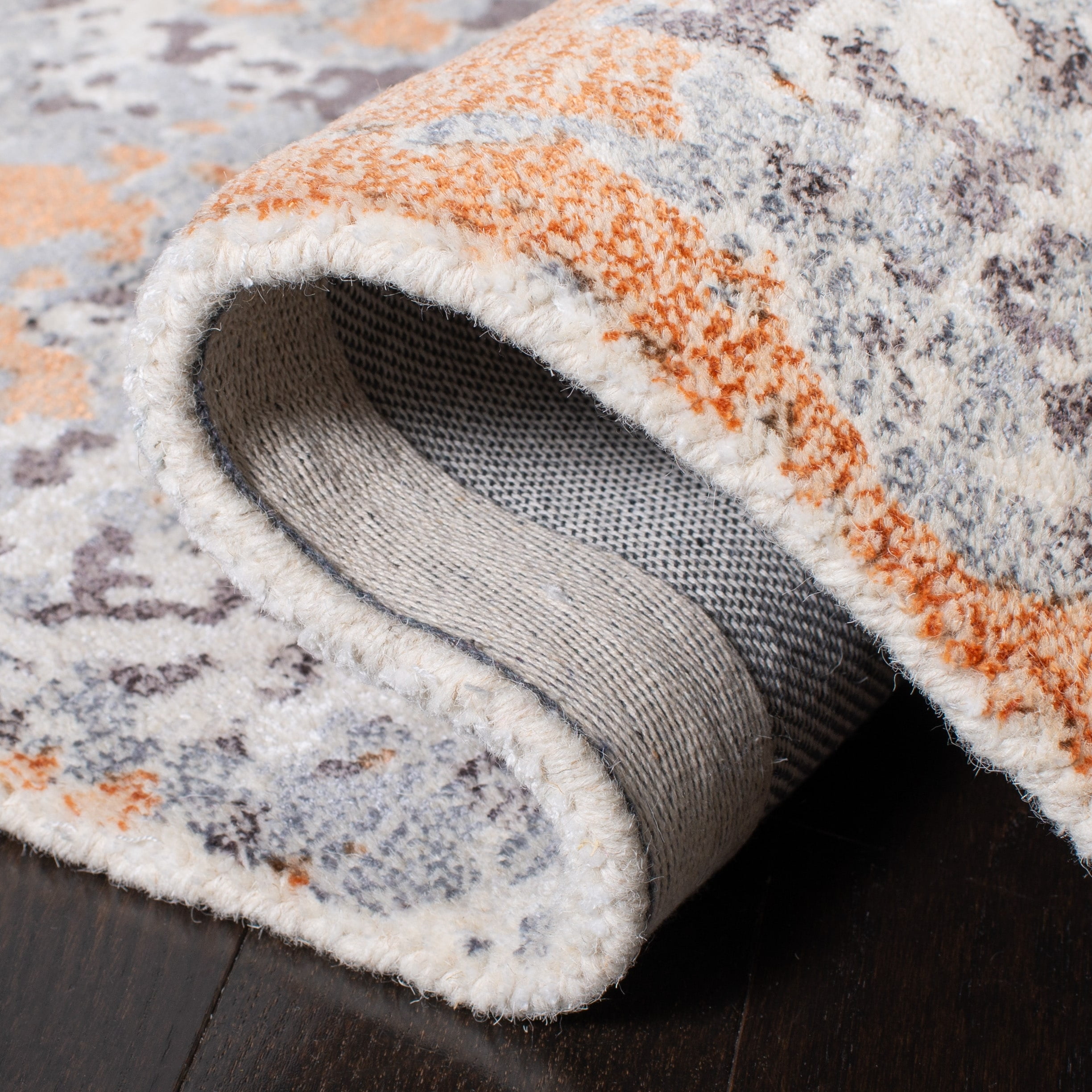 SAFAVIEH Restoration Vintage Dzvezda Abstract Distressed Area Rug, Rust/Grey, 4' x 6'