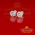 thumbnail image 2 of King of Bling's Yellow Silver 1.12ct Cubic Zirconia 925 Women's & Men's Hip Hop Square Earrings, 2 of 12