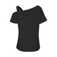 thumbnail image 3 of aidice Tee Shirts for Women Strap Short Sleeve off Shoulder Tops Loose Comfy Summer Trendy Women's Casual Shirts, 3 of 5