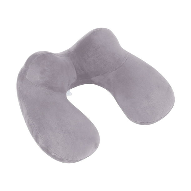 Almohada de Joroba En Forma de U, Cojín Inflable para El Cuello, Textura Suave y Cálida, Diseño Elástico y Cómodo, Ligero y Portátil, Cómodo para Viajar, Tamaño Compacto (31 X 31 X 14 Cm)