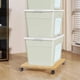 thumbnail image 5 of Fiudx Caja de Almacenamiento Extraíble, Estante Multifuncional con Poleas, Fácil de Mover Objetos Pesados, Versátil para Cocina, Oficina y Baño, Color Blanco y Beige, 35 X 30 X 6,2 Cm., 5 of 6