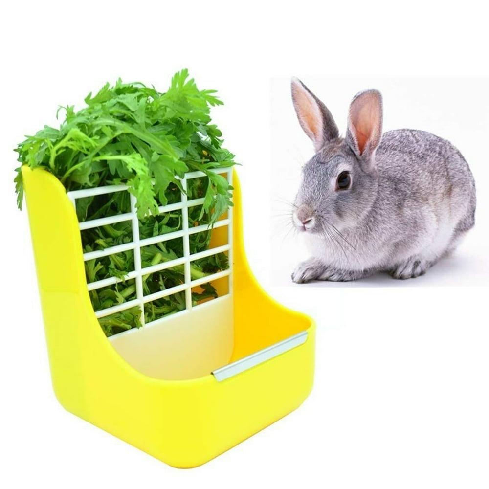 Visland 2 in 1 Rabbit Feeder Bunny Guinea Pig Hay Feeder, Hay Food Bin