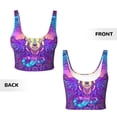 thumbnail image 5 of Fotbe Elephant in Tribal Style Pattern Womens' Sports Bra Longline Wirefree Padded with Medium Support Sports Moisture-Wicking Workou Vest,Tank Top-, 5 of 7