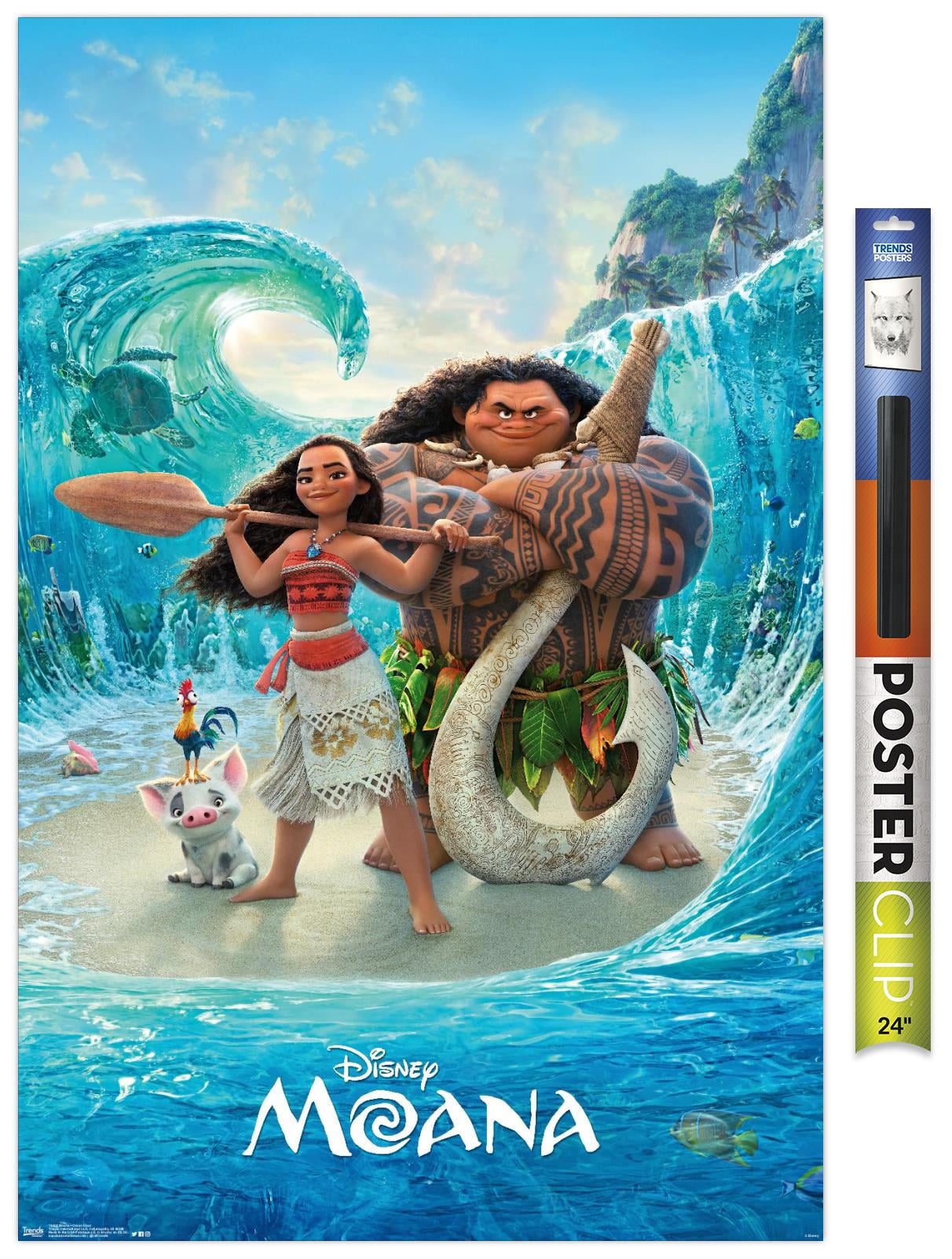 Disney Moana Ocean Floor Wall Poster 22 375 X 34 Walmart Com