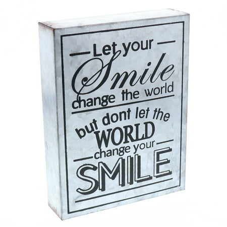 Cheap Country Decor Barnyard Designs Let Your Smile Change The World Galvanized Metal Box Wall Art Sign, Primitive Country Farmhouse Home Decor Sign With Sayings 8