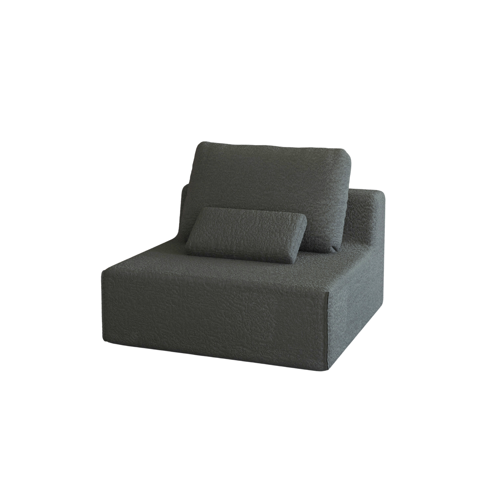 Homy Casa Single Modular Sofa Seat, Modern Armless Lounge for Living Room, Grey