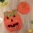 thumbnail image 4 of De Adorable disfraz de calabaza para Halloween para niños pequeños, traje de felpa suave con sombrero, perfecto para pedir dulces, 4 of 5