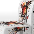 thumbnail image 4 of Designart "Abstract Symphony in Red and Black II" Red Abstract Upholstered Accent Chair - Modern Arm Chair For Bedroom, 4 of 7