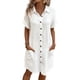 thumbnail image 3 of Vestido Túnica Holgado Informal de Verano para Mujer, de Algodón y , con Botones, Escote en V, Corta, Color , Talla M, 3 of 8