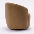 thumbnail image 3 of Onbeam Accent Chairs for Living Room and Bedroom - Swivel Barrel Chair and Reading Armchair with Teddy Fabric and Metal Base - Chocolate, 3 of 10
