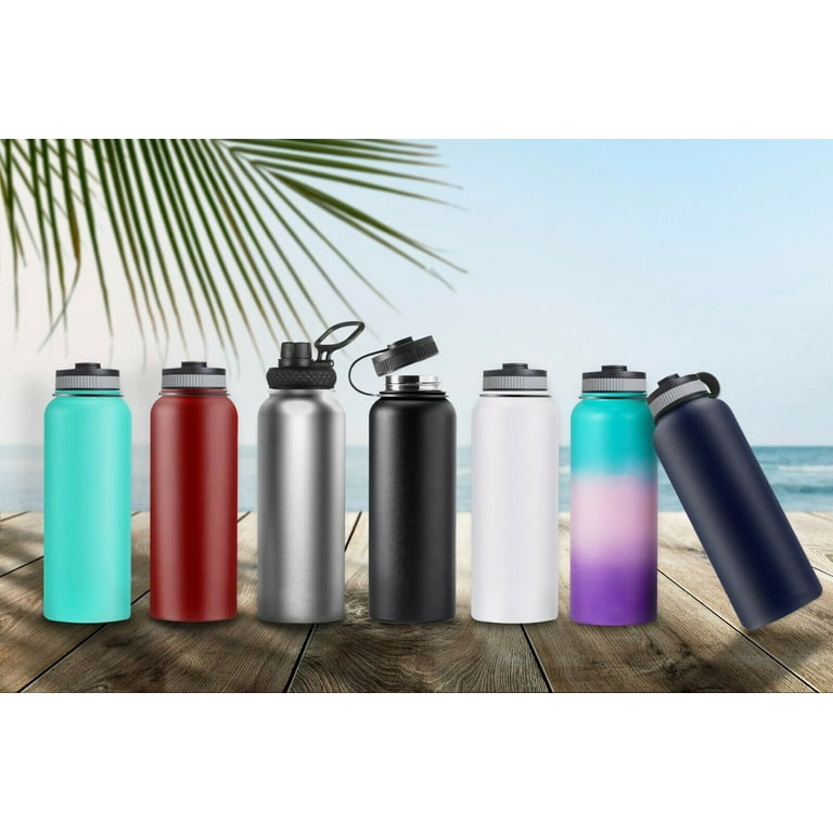 Orca Flask Water Bottle, Stainless Steel Insulated Sports Water Bottle,  Wide Mouth Leakproof Lid Vacuum Insulated Double Wall Water Bottle (Peach)