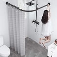 thumbnail image 2 of SIKAIQI Stretchable 304 Stainless L Shaped Bathroom Bathtub Corner Shower Curtain Rod Rack (Black 27.55"-39.37"x27.55"-39.37"), 2 of 5