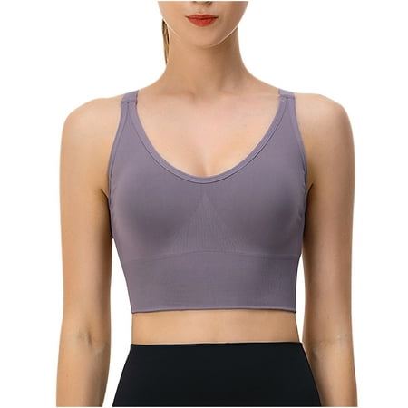 Mrat Clearance Strapless Push up Bras for Women Clearance Comfort Oman Bras with String Quick Dry Shockproof Running Fitness Underwear Adhesive Bra for Large Breasts L_25 Purple XL