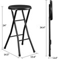 thumbnail image 3 of 24" Vinyl Padded Folding Stool, Black, 3 of 9