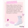 thumbnail image 7 of MeMoi  Black Tie Affair Cotton Blend Crew Socks - Girls - Female, 12, White, 7 of 7
