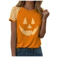thumbnail image 5 of YDFCWXW Shirts for Women Halloween Pumpkin Graphic Tees Funny Short Sleeve Shirt Casual Autumn Tops Orange, L, 5 of 7