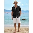 thumbnail image 5 of RICHCOIN Men's Button Down Shirts Short Sleeve Casual Summer Beach Vacation Wedding Shirt with Pocket, 5 of 7