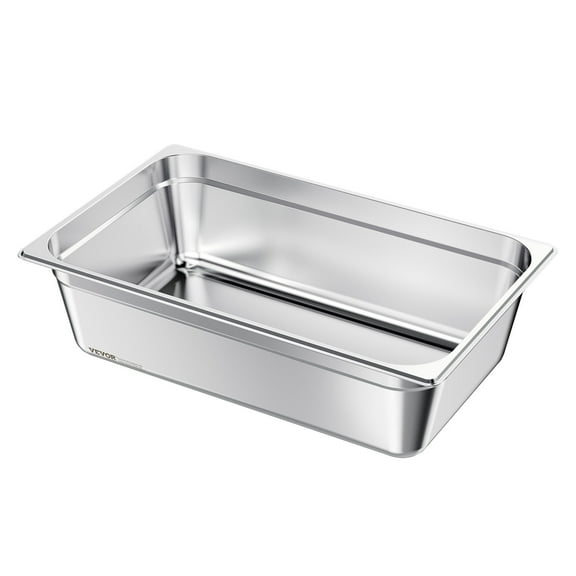 VEVOR 1 Pack Stainless Steam Hotel Pan, Full Size Table Steam Pan, 6 Inch Deep Anti Jam Restaurant Supplies Reusable Rustproof Catering Storage for Home, Party, Restaurant, Hotel, Buffet