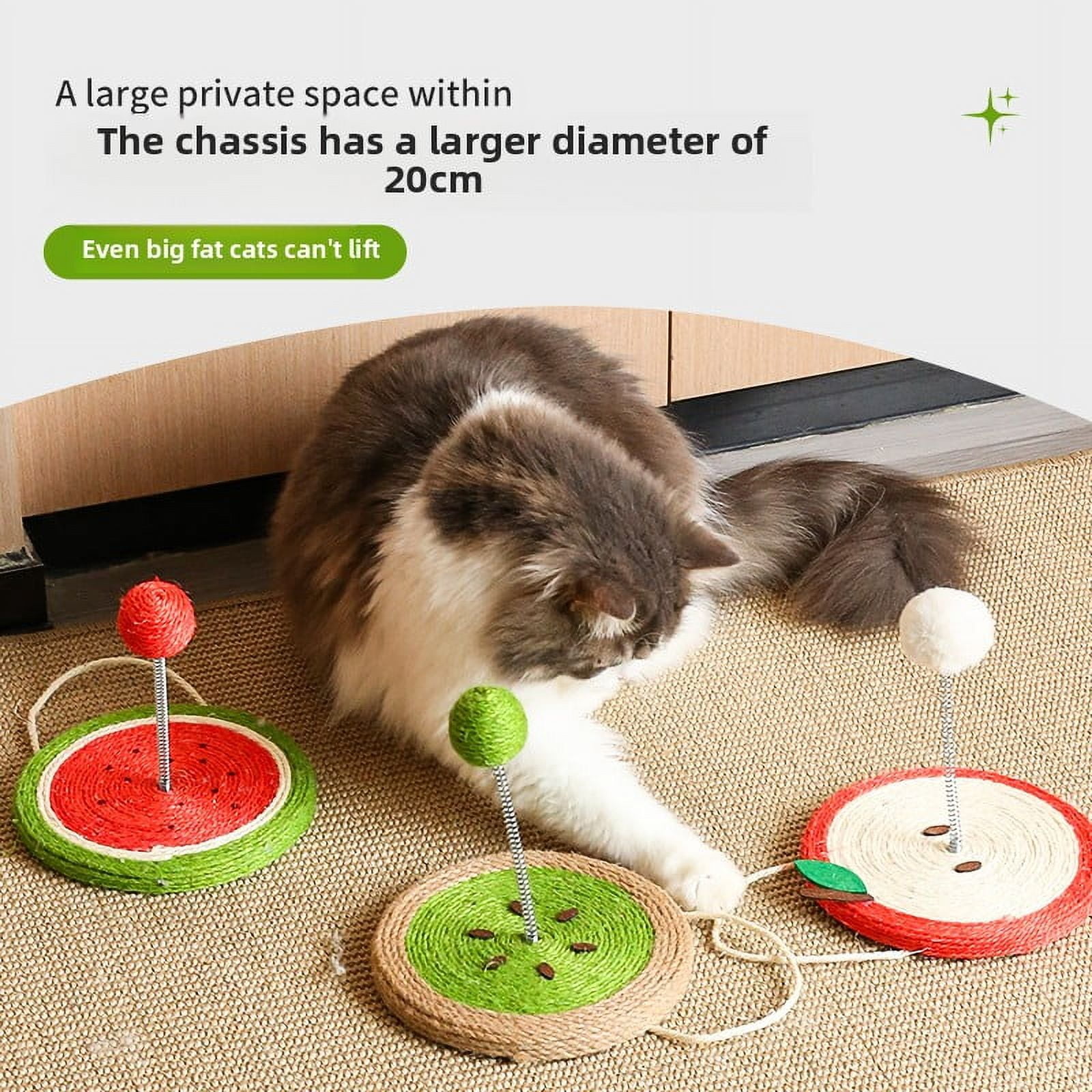Apple/Watermelon Motion Activated Interactive Cat Toys for Indoor Cats, Long Lifetime Motor Cat Chasing Toy for Exercise/ Kitten Toys