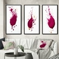 thumbnail image 1 of Designart "Viva Magenta Splatter Painting II" Abstract Painting Framed Wall Art Set Of 3 - Red Modern Frame Gallery Wall Set For Home Decor, 1 of 6
