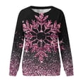 thumbnail image 4 of miqiqism Fashion Printed Sweatshirts for Women Casual Snowflake Sparkling Print Sweatshirt Juniors Comfy Long Sleeves Round Neck Blouses Trendy Loose Tunic Tops,Purple,X-Large, 4 of 4