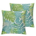 thumbnail image 2 of Acheng Teal Green Tropical Leaves Pillow Covers Set of 2 Watercolor Palm Leaf Summer Outdoor Throw Pillow Covers Botanical Plants Pillow Cases Cushion Covers for Couch Home Decor White, 2 of 6