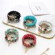 thumbnail image 1 of 5 juegos de pulsera bohemia, pulsera hecha a mano con cuentas de cristal, pulsera elástica multicapa con colgante de ancla, joyería para mujer Feliz Sencillez, 1 of 5