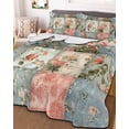 thumbnail image 3 of Quilts Twin XL Size, Elegant Spring Floral Soft Comforter Bedding Set for Bed, Farmhouse Summer Botanical Plaid Lightweight Quilted Bedspread with Pillow Cover(2 Pieces) for All Season, 68x98 Inch, 3 of 6