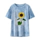 thumbnail image 1 of Blusa suelta de manga corta con cuello redondo y estampado a la moda para mujer Pompotops  hfajkhk132778, 1 of 8