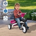 thumbnail image 5 of Homhougo Baby Tricycle 7 in 1 Folding Toddler Bike with Removable Adjustable Push Handle, Canopy, Rotatable Seat, Safety Harness, Cup Holder and Storage for 1-5 Year Old(Red), 5 of 9