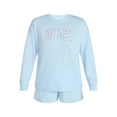 thumbnail image 6 of Joyspun Women's Bridal French Terry Knit Long Sleeve Top and Shorts Pajamas Set, Sizes XS-3X, 6 of 8