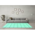 thumbnail image 3 of Ahgly Company Machine Washable Indoor Rectangle Solid Turquoise Blue Modern Area Rugs, 4' x 6', 3 of 4