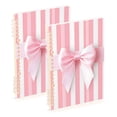 thumbnail image 2 of Haosy Pink Ribbon Bow Notebooks 1-subject Journal 60 Sheets A5 College Ruled Paper Detachable Ring 8.3"x5.7", 2 of 8