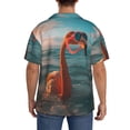 thumbnail image 3 of Kdxio Men's Hawaiian Shirt for Men Short Sleeve Shirt Swimming Goggled Flamingo Summer Casual Holiday Beach Button Down T-Shirts, 3 of 5