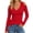 1-Red, variant on Womens Long Sleeve V-Neck Cold Shoulder Tops 2026 Fall Solid Color Ribbing Slim Fit Tunic Top Casual Dressy Lightweight Stretchy Soft Comfy Tight T Shirts for Daily Wear 1- S