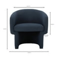 thumbnail image 3 of Moe's Home Collection Franco Recycle Polyester Fabric Chair in Dark Indigo, 3 of 10